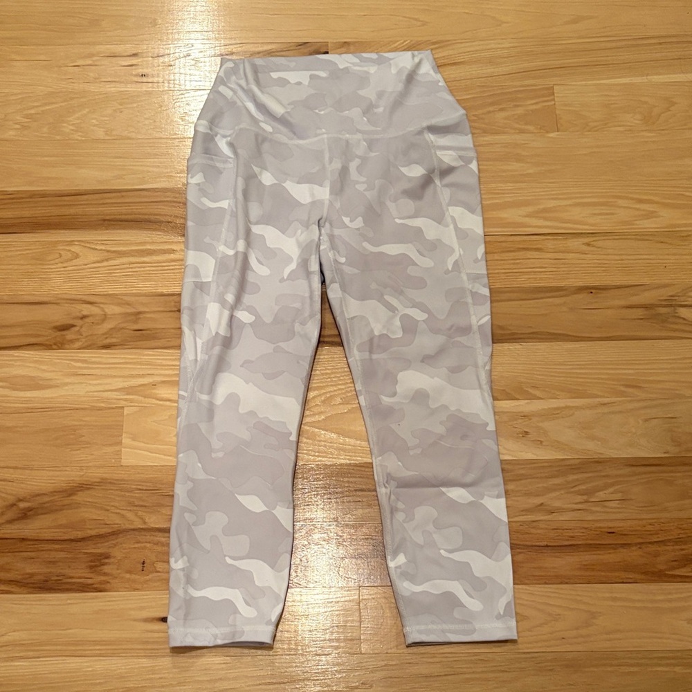 RBX Women's Camouflage Leggings - Light Gray and White